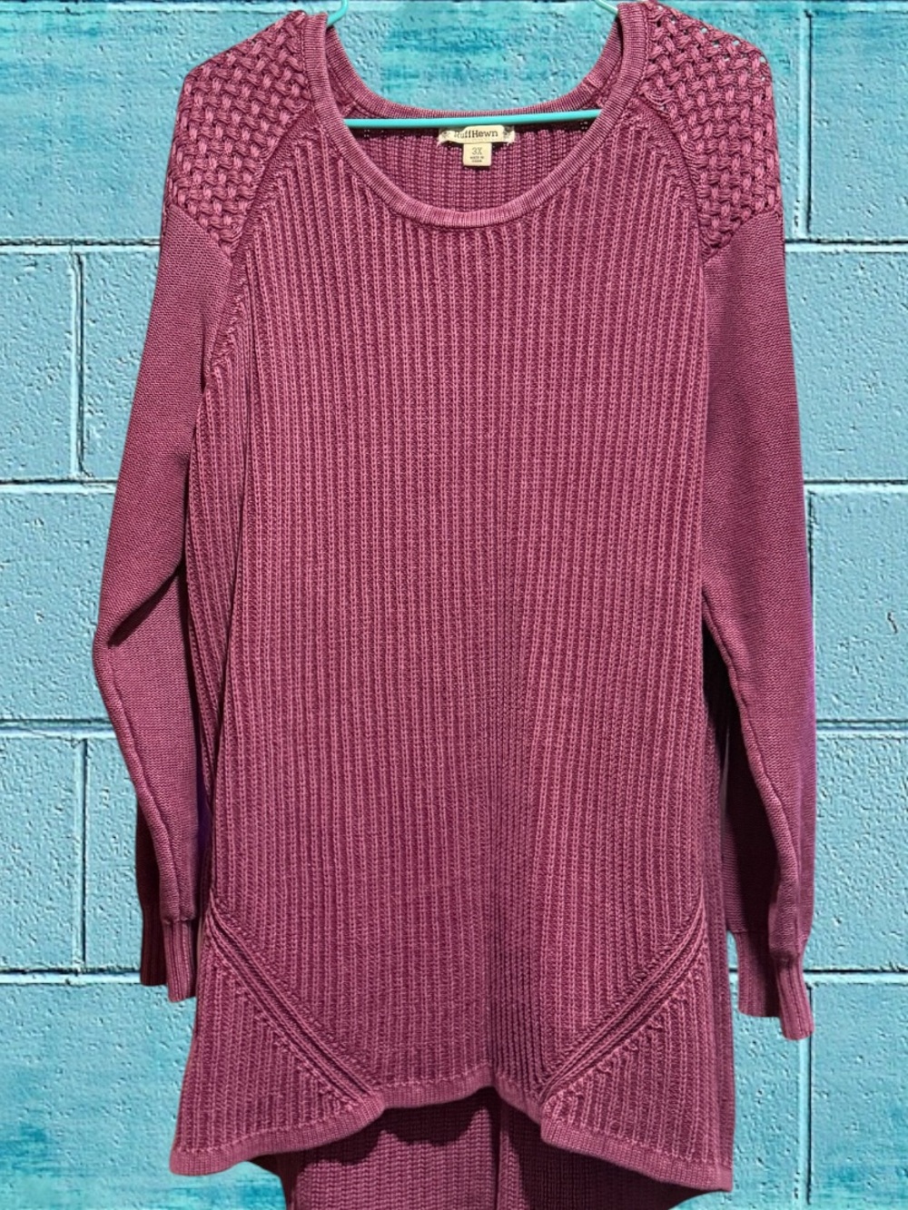 Coldwater Creek Women's Plum Ribbed Tunic Sweater